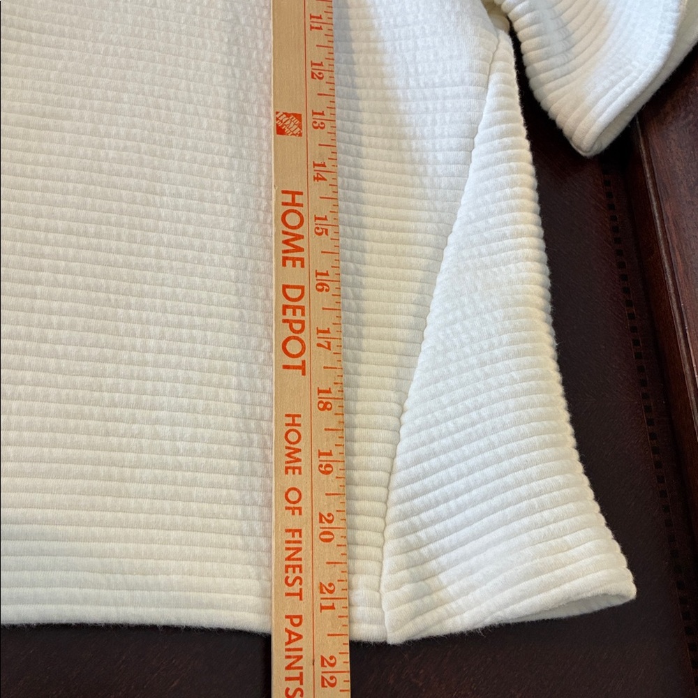 French Connection Winter White Wide Ribbed Short Sleeve Knit Sweater Top - Picture 9 of 9